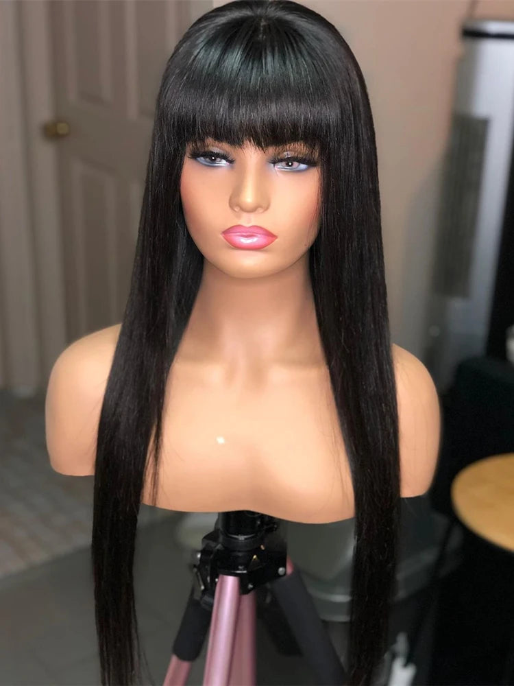 wig human hair ready to wear 100% Short Bob Wigs With Bangs For Women Choice Brazilian Straight Cheap on sale clearance