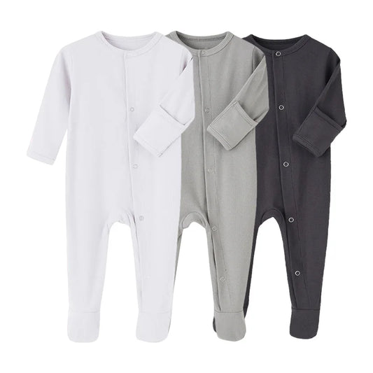 0-12 M Cotton Newborn Bodysuit Solid Color Baby Romper for Boys Girls Long Sleeve Jumpsuit Toddler Infant Clothing Spring Autumn