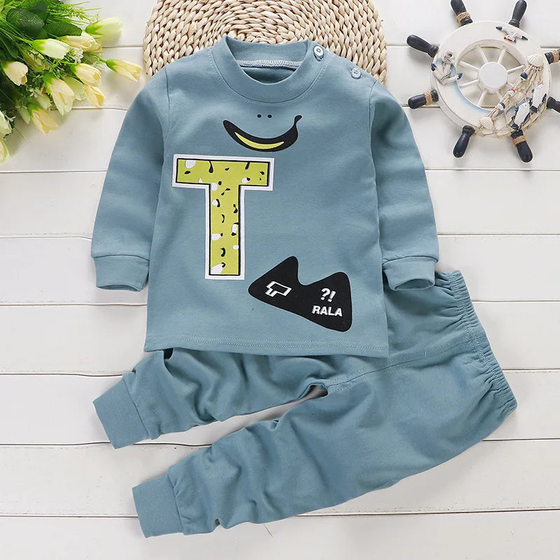 2024 Spring Autumn New Baby Clothing Set Cartoon Cotton Baby Boys Clothing Girls Suit Set 0-3 Year Baby Clothes