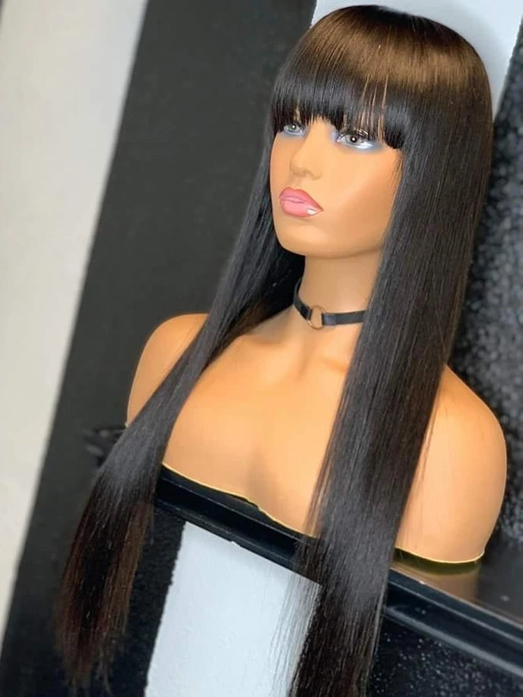 wig human hair ready to wear 100% Short Bob Wigs With Bangs For Women Choice Brazilian Straight Cheap on sale clearance