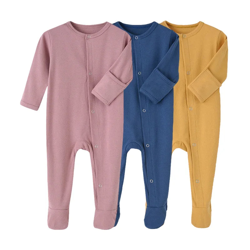 0-12 M Cotton Newborn Bodysuit Solid Color Baby Romper for Boys Girls Long Sleeve Jumpsuit Toddler Infant Clothing Spring Autumn