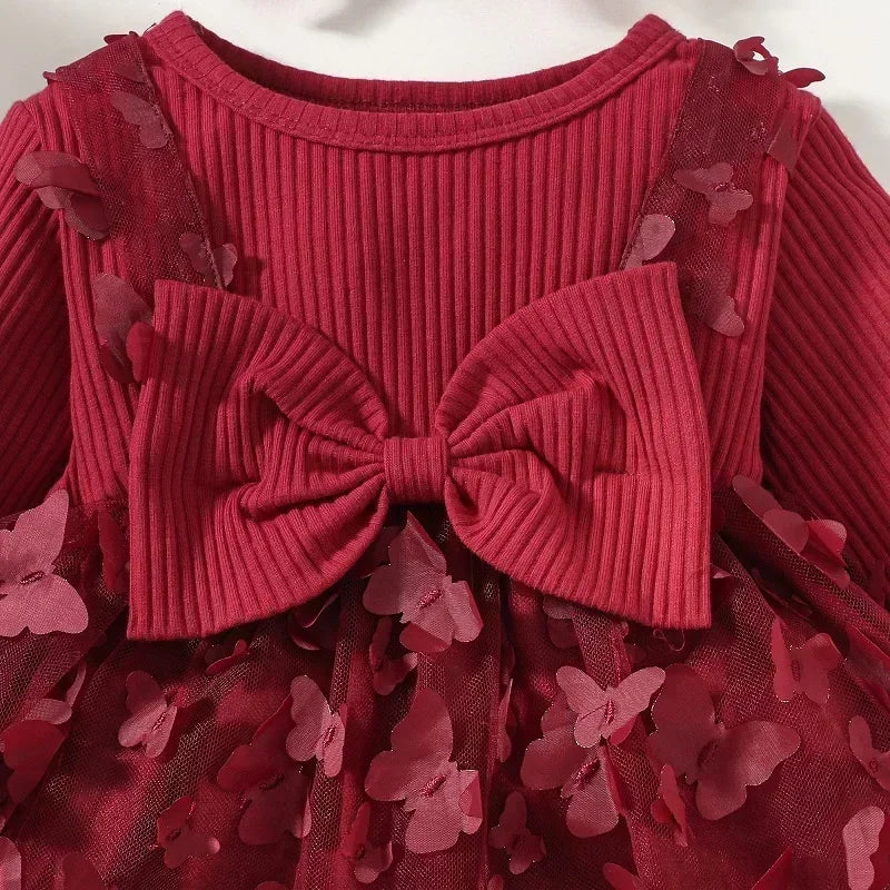 Baby Dresses for Girls Spring Autumn Girl Dress Child Baby Sweet Princess Dress Infant Fashion Girl Mesh Butterfly Newborn Dress