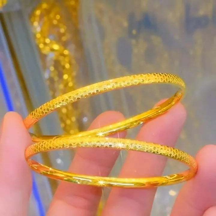 9999 24K real gold 4mm flash dragon scale bracelet women's ancient gold shop the same imitation bracelet fashion hand jewelry