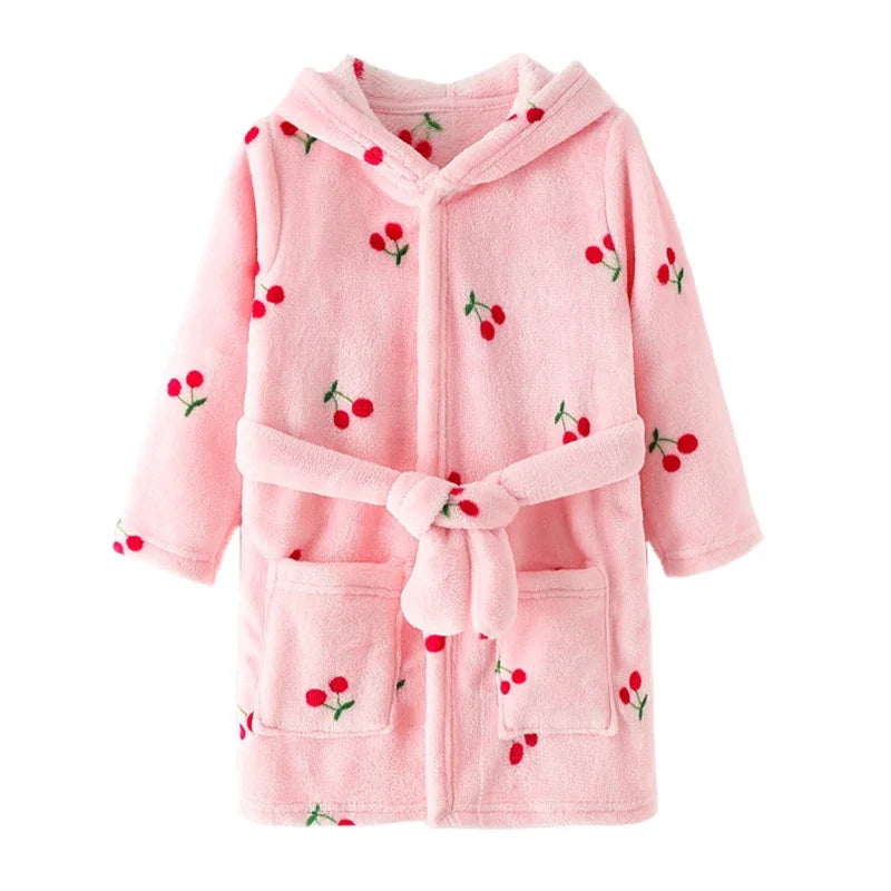 Warm Soft Children Flannel Pajamas New Boys Dinosaur Robe Autumn Winter Kids Bathrobe Baby Girl Homewear Child Sleepwear 2-8Year