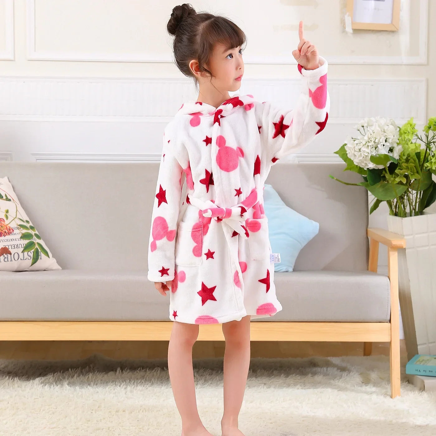 Warm Soft Children Flannel Pajamas New Boys Dinosaur Robe Autumn Winter Kids Bathrobe Baby Girl Homewear Child Sleepwear 2-8Year