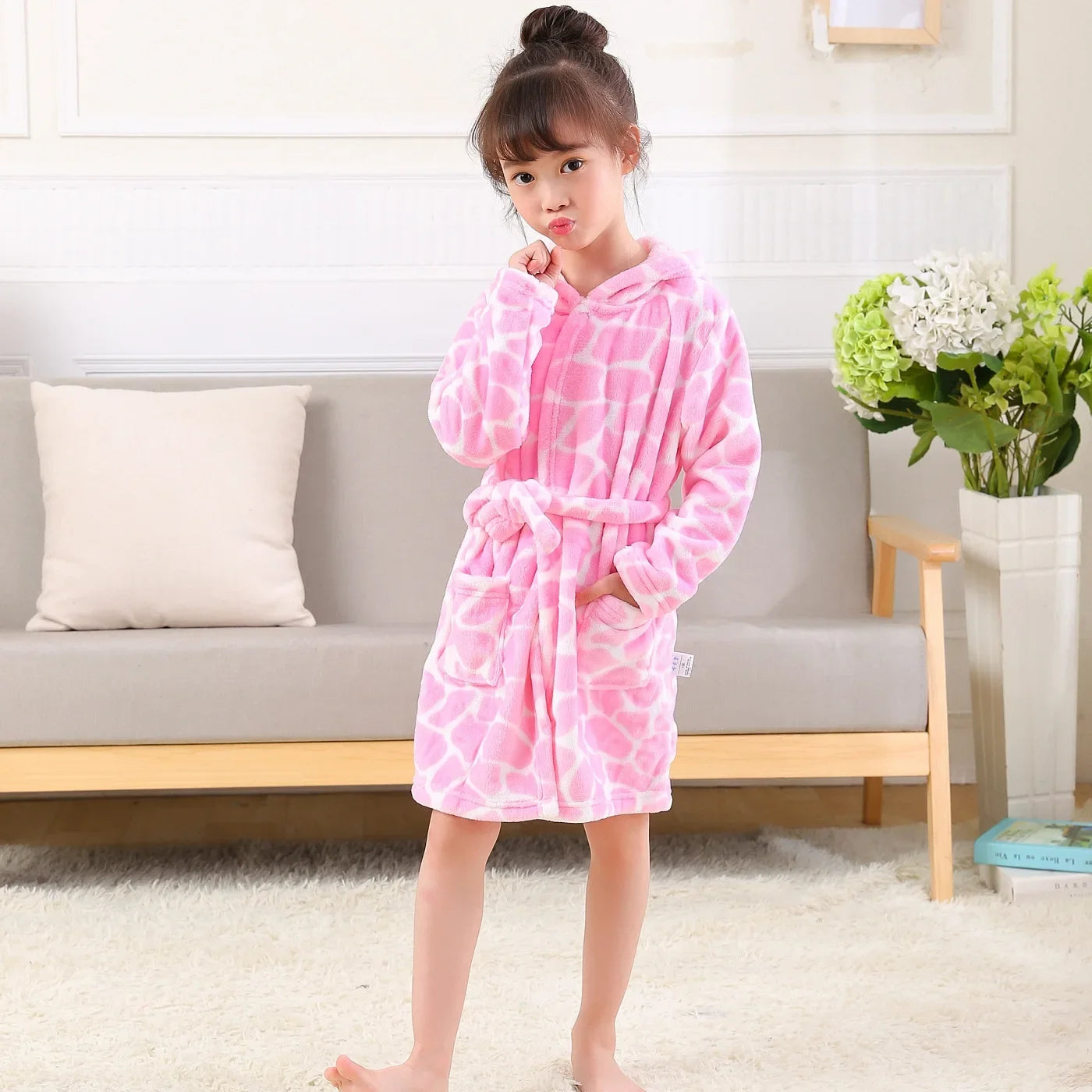 Warm Soft Children Flannel Pajamas New Boys Dinosaur Robe Autumn Winter Kids Bathrobe Baby Girl Homewear Child Sleepwear 2-8Year