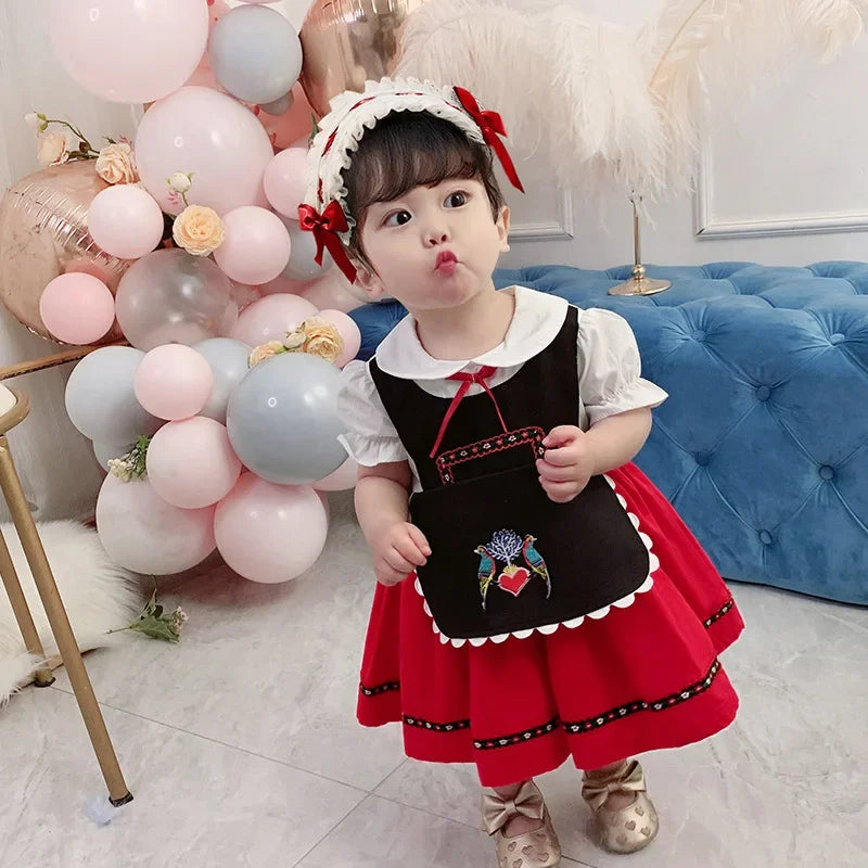 Baby Princess Dress Children Oktoberfest princess Costumes German Kids Baby Girl Beer Maid Heidi Costume Bavarian Dirndl Dress