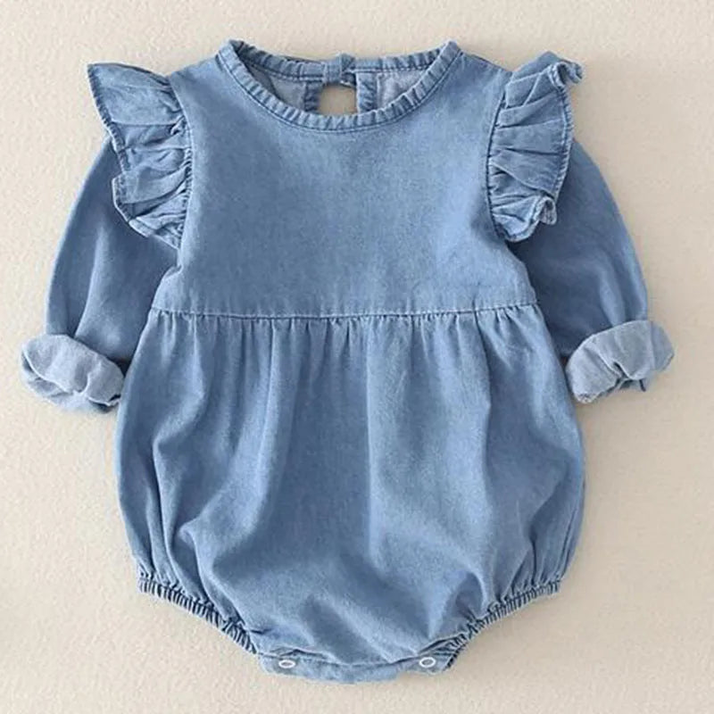 Baby Boys Girls Clothing Brother And Sister Clothes Infant Boys Girls Jumpsuit Long Sleeved Denim Spring Autumn Toddler Romper