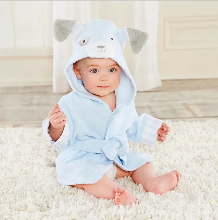 0-6 Years Baby Cute Animal Pure Cotton Kids Bathrobe Baby Bathrobe Unisex Winter Newborn Baby Boys Girls Clothes Baby Pajamas