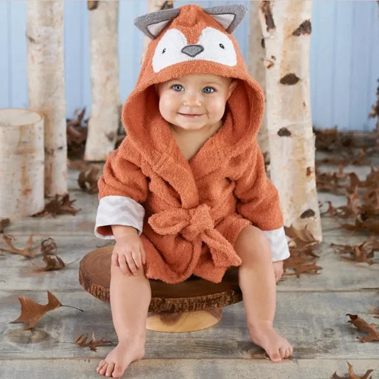 0-6 Years Baby Cute Animal Pure Cotton Kids Bathrobe Baby Bathrobe Unisex Winter Newborn Baby Boys Girls Clothes Baby Pajamas