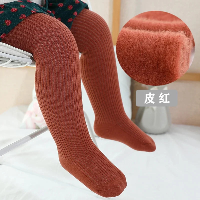 Thicken Girls Tights for Winter Toddler Leggings Warm Baby Girls Plus Children Stockings 0-6 Years Old Solid Kids Pantyhose