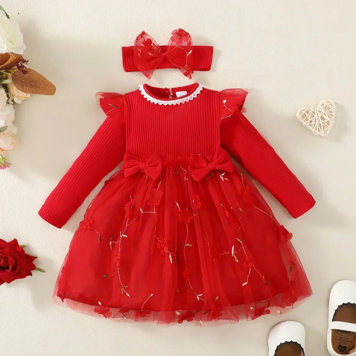 Baby Dresses for Girls Spring Autumn Girl Dress Child Baby Sweet Princess Dress Infant Fashion Girl Mesh Butterfly Newborn Dress