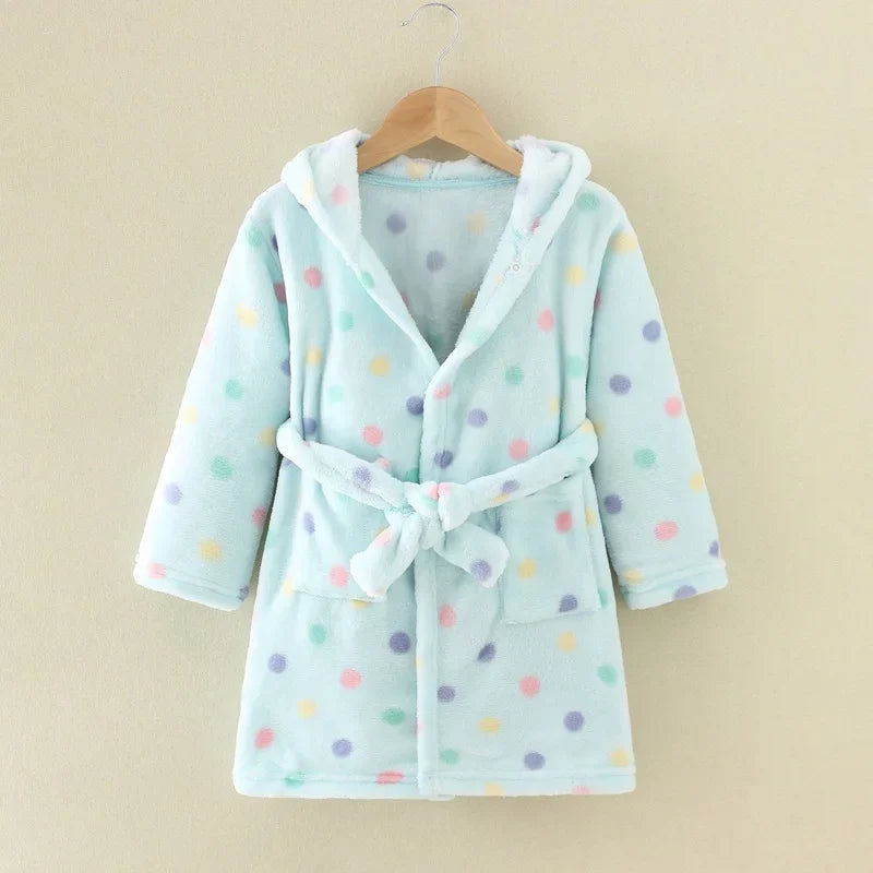 Warm Soft Children Flannel Pajamas New Boys Dinosaur Robe Autumn Winter Kids Bathrobe Baby Girl Homewear Child Sleepwear 2-8Year