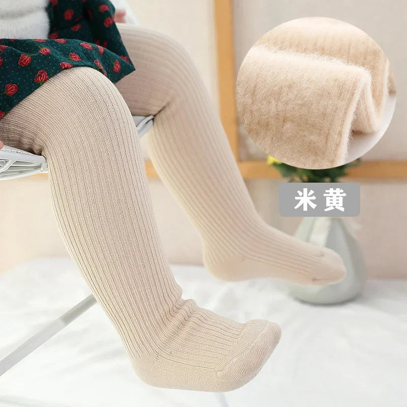 Thicken Girls Tights for Winter Toddler Leggings Warm Baby Girls Plus Children Stockings 0-6 Years Old Solid Kids Pantyhose