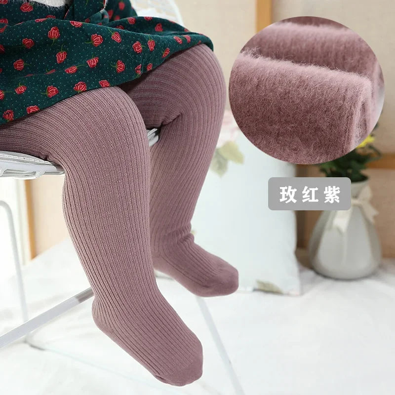 Thicken Girls Tights for Winter Toddler Leggings Warm Baby Girls Plus Children Stockings 0-6 Years Old Solid Kids Pantyhose