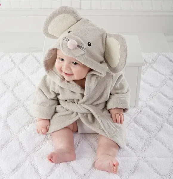 0-6 Years Baby Cute Animal Pure Cotton Kids Bathrobe Baby Bathrobe Unisex Winter Newborn Baby Boys Girls Clothes Baby Pajamas