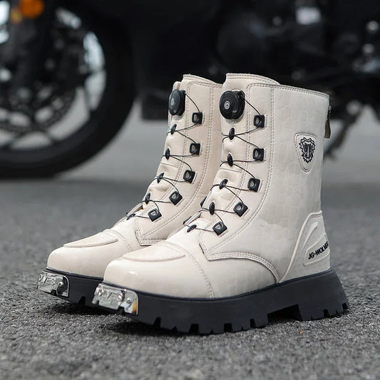 Women's Motorcycle Boots  TPU Motor Shoes Four Seasons Breathable  Waterproof Riding Boot Moto Cross Country Race Shoes