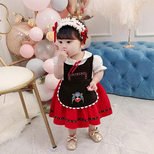 Baby Princess Dress Children Oktoberfest princess Costumes German Kids Baby Girl Beer Maid Heidi Costume Bavarian Dirndl Dress